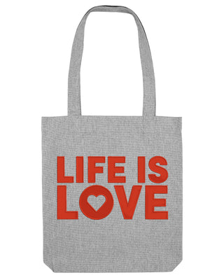 Tote Bag Brodé "Life Is Love"