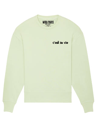 Sweatshirt Oversize Brodé "C'est La Vie"