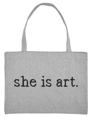 Shopping Bag Brodé "She is Art"