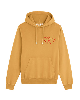 Hoodie Vintage Brodé "Double Hearts"