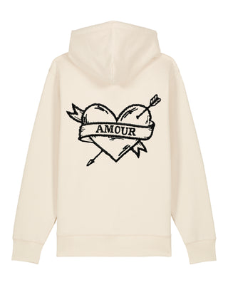 Hoodie à Zip Brodé "Amour"