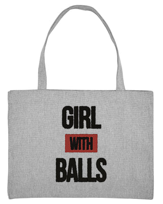 Shopping Bag Brodé "Girl With Balls"