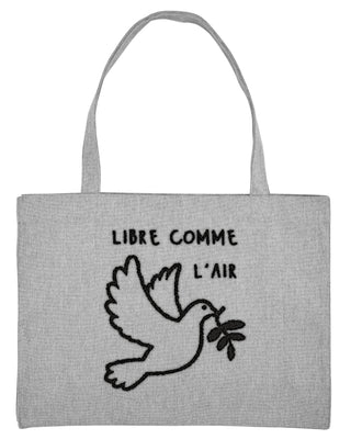 Shopping Bag Brodé "Libre Comme L'Air"