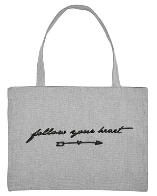 Shopping Bag Brodé "Follow Your Heart"