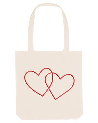 Tote Bag Brodé "Double Heart"