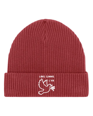 Beanie Fisherman Brodé "Libre Comme l'Air"