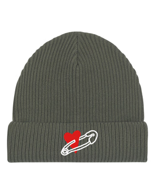 Beanie Fisherman Brodé "Coeur Pins"