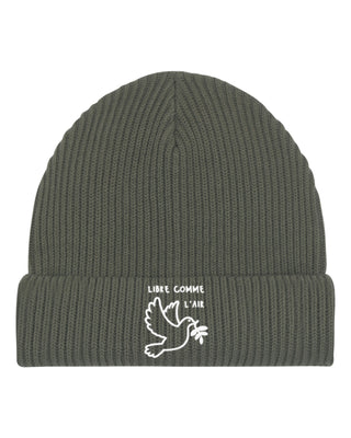 Beanie Fisherman Brodé "Libre Comme l'Air"