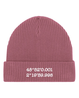 Beanie Fisherman Brodé "Coordinates"