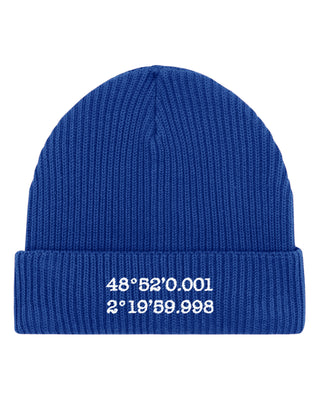 Beanie Fisherman Brodé "Coordinates"