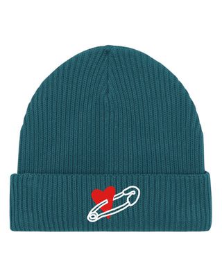 Beanie Fisherman Brodé "Coeur Pins"