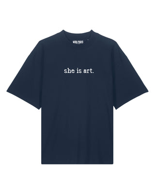 T-shirt Oversize Brodé "She Is Art"