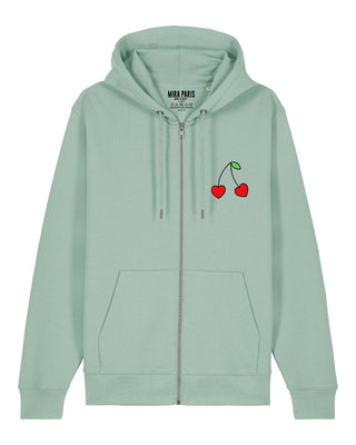 Hoodie à Zip Brodé "Cerises"