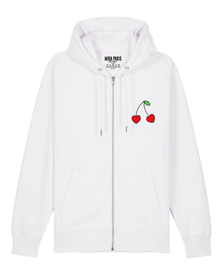 Hoodie à Zip Brodé "Cerises"