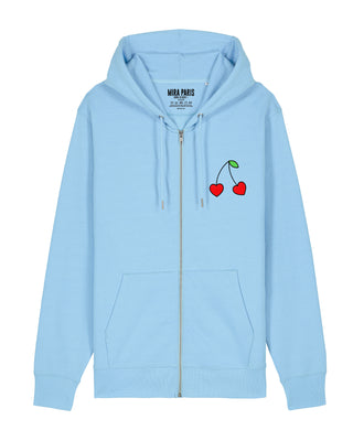 Hoodie à Zip Brodé "Cerises"