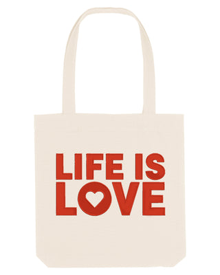 Tote Bag Brodé "Life Is Love"