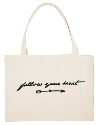 Shopping Bag Brodé "Follow Your Heart"