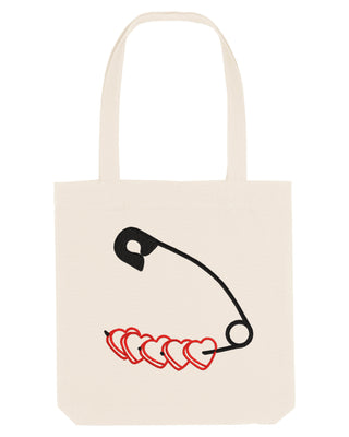 Tote Bag Brodé "Heart Pins"