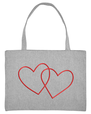 Shopping Bag Brodé "Double Heart"