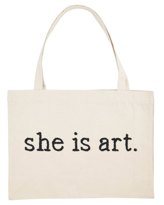 Shopping Bag Brodé "She is Art"