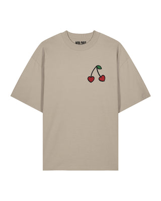 T-shirt Oversize Brodé "Cerises"