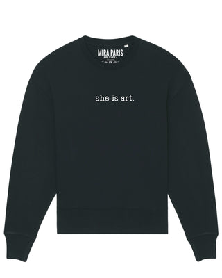 Sweatshirt Oversize Brodé "She Is Art"