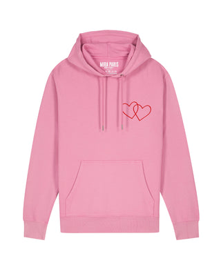 Hoodie Vintage Brodé "Double Hearts"