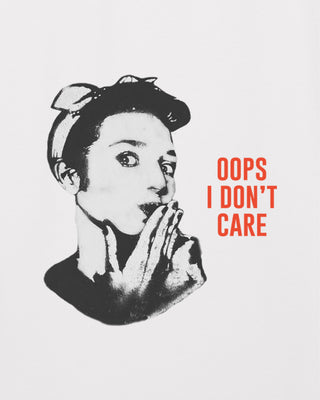 T-shirt Oversize Brodé "Oops I Don't Care"