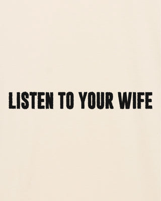 T-shirt Oversize Brodé "Listen To Your Wife"