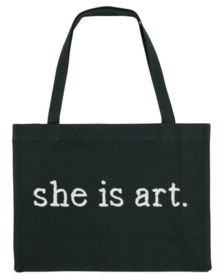 Shopping Bag Brodé "She is Art"