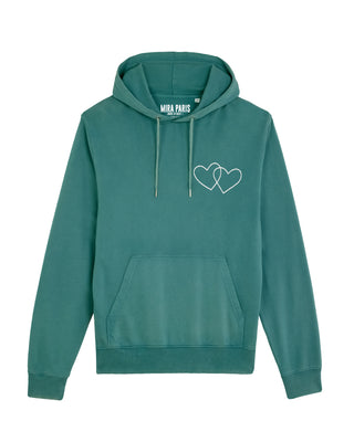 Hoodie Vintage Brodé "Double Hearts"