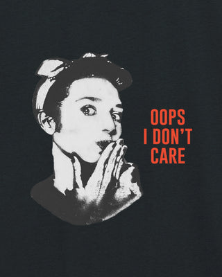 T-shirt Oversize Brodé "Oops I Don't Care"