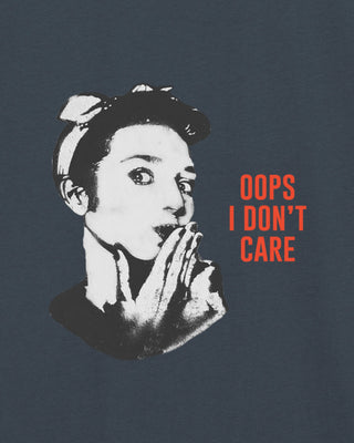 T-shirt Oversize Brodé "Oops I Don't Care"