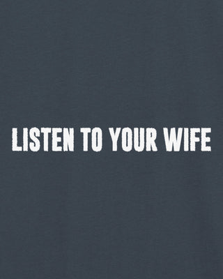 T-shirt Oversize Brodé "Listen To Your Wife"