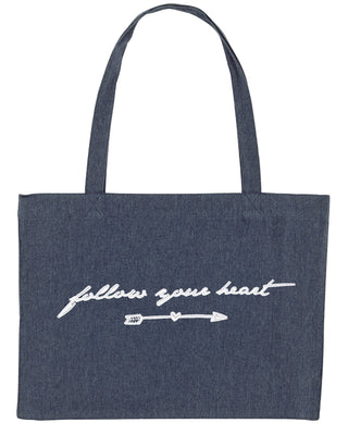 Shopping Bag Brodé "Follow Your Heart"