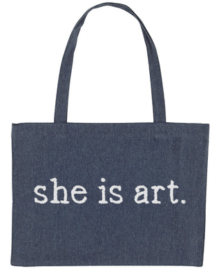 Shopping Bag Brodé "She is Art"