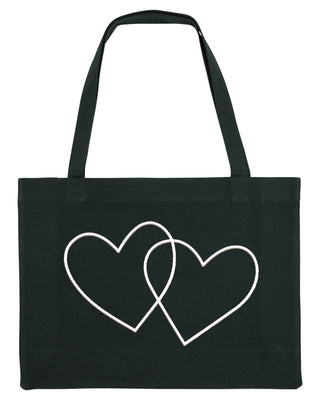 Shopping Bag Brodé "Double Heart"