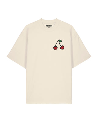 T-shirt Oversize Brodé "Cerises"