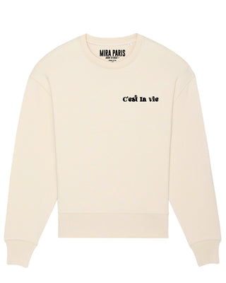 Sweatshirt Oversize Brodé "C'est La Vie"