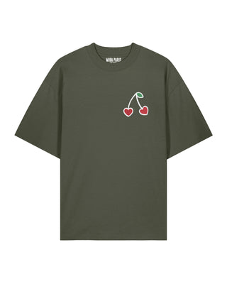 T-shirt Oversize Brodé "Cerises"