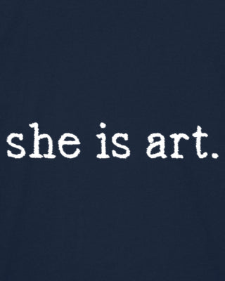 T-shirt Oversize Brodé "She Is Art"