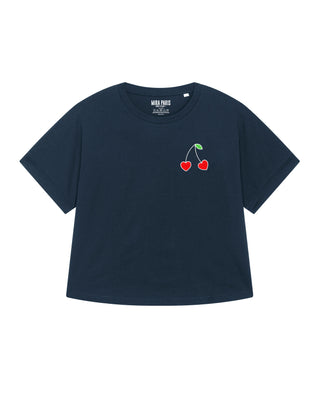 T-shirt Oversize Brodé "Cerises"