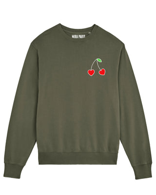 Sweatshirt Vintage Brodé "Cerises"