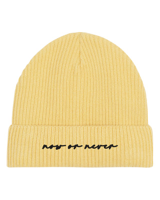 Beanie Fisherman Brodé "Now or Never"