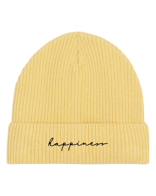 Beanie Fisherman Brodé "Happiness"