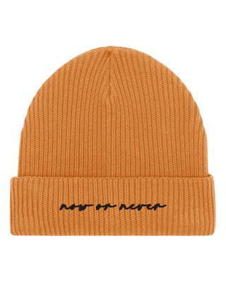 Beanie Fisherman Brodé "Now or Never"