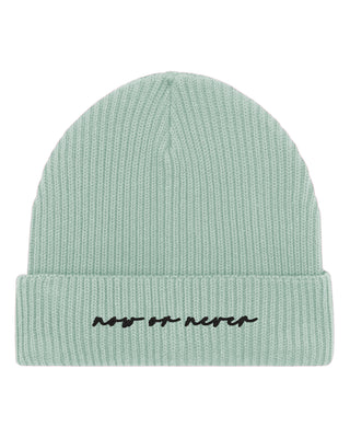 Beanie Fisherman Brodé "Now or Never"