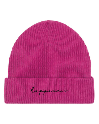 Beanie Fisherman Brodé "Happiness"