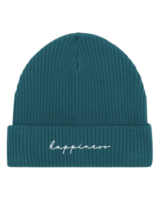 Beanie Fisherman Brodé "Happiness"