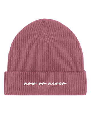 Beanie Fisherman Brodé "Now or Never"